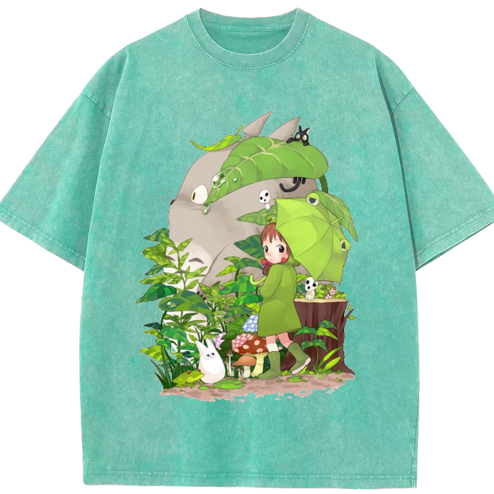 （画像用） となりのトトロ 草壁メイ 草壁サツキ My Neighbor Totoro Satsuki Kusakabe Mei Kusakabe 綿100% ヴィンテージ風 半袖Tシャツ（フロントプリント）